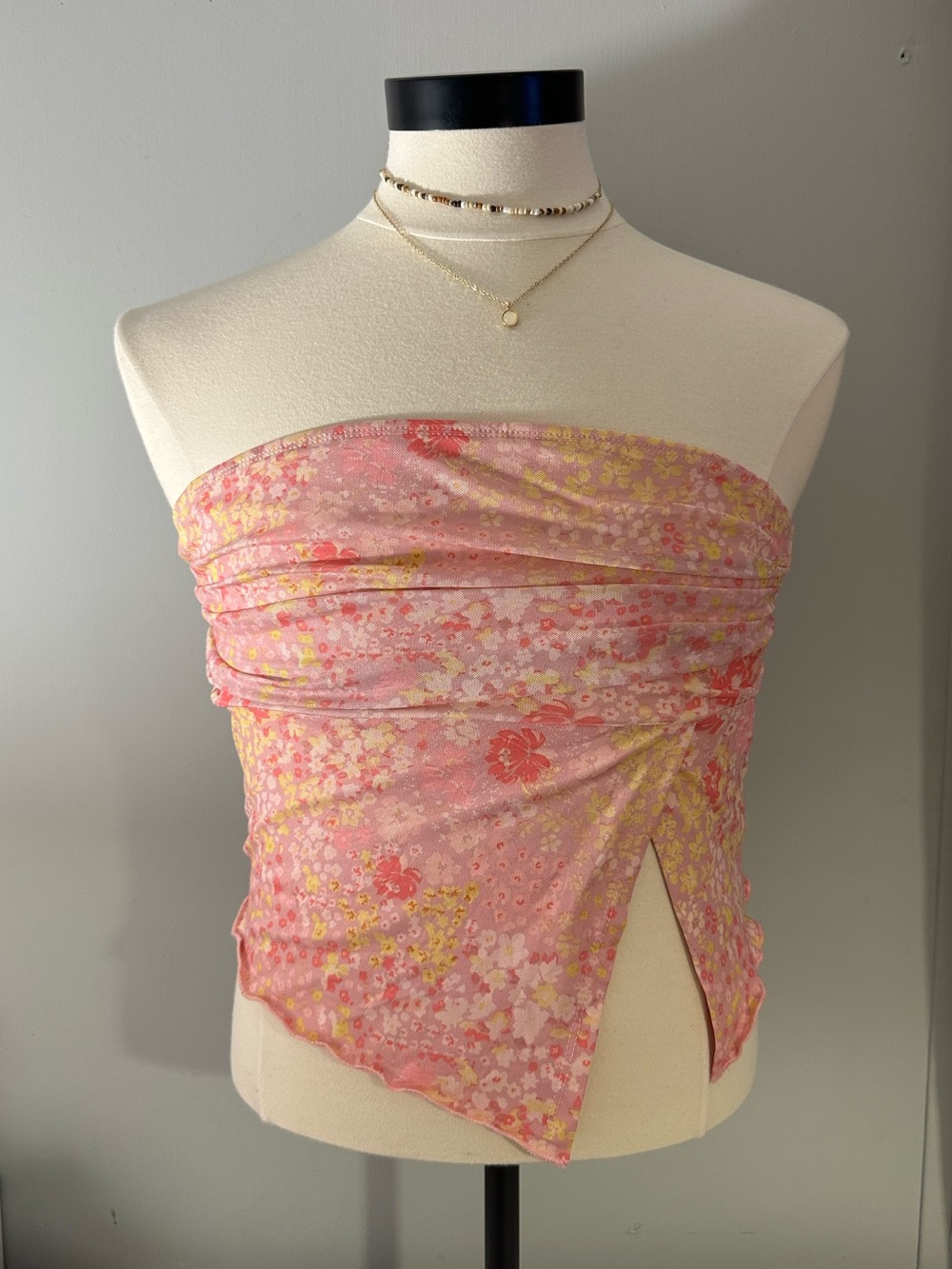 Pink Floral Tube Top